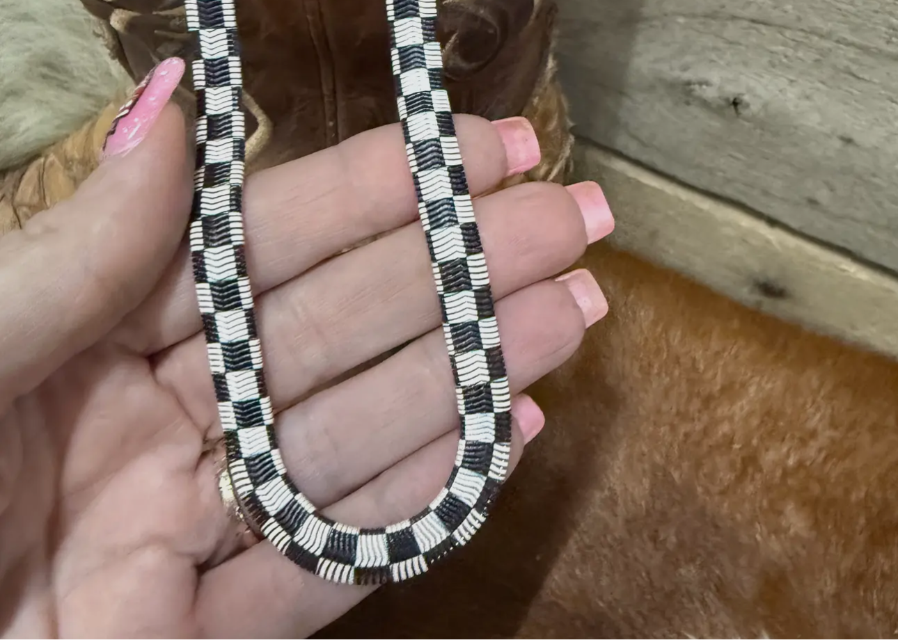 Checkered Black + White Necklace