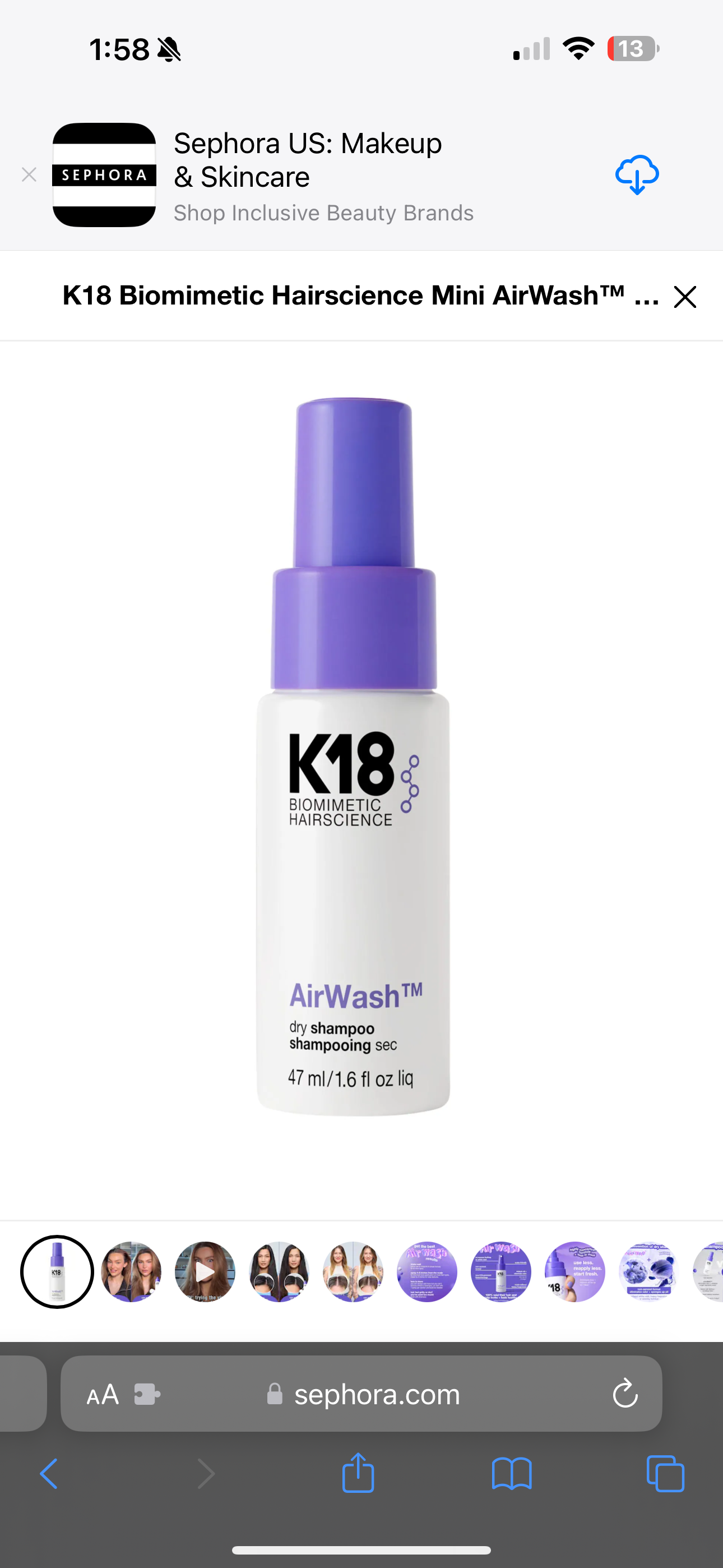 K18 Dry Shampoo TSA approved